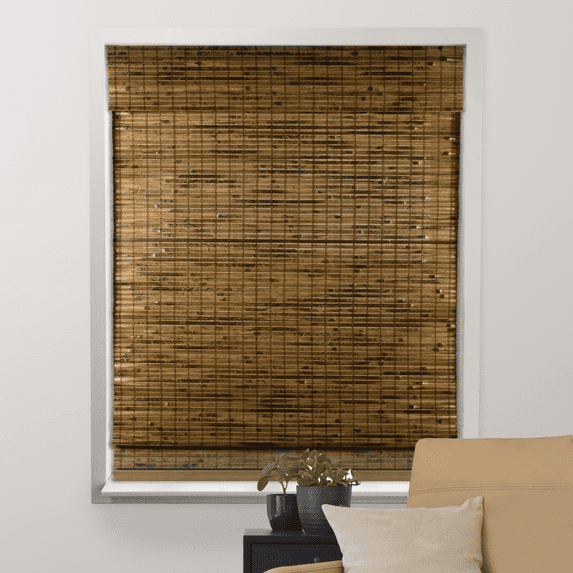 Arlo Blinds Cordless Java Deep Bamboo Roman Shades Blinds - Size: 19"W x 74"H