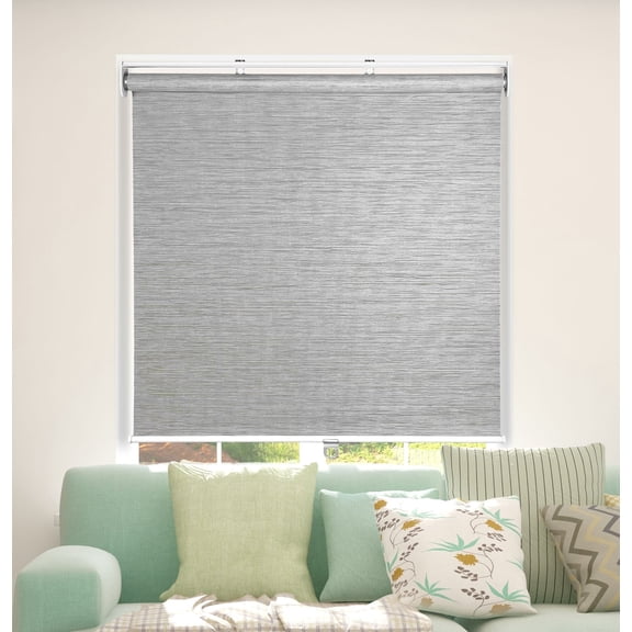 Arlo Blinds Cordless Light Filtering Fabric Roller Shades, Gray 24x72