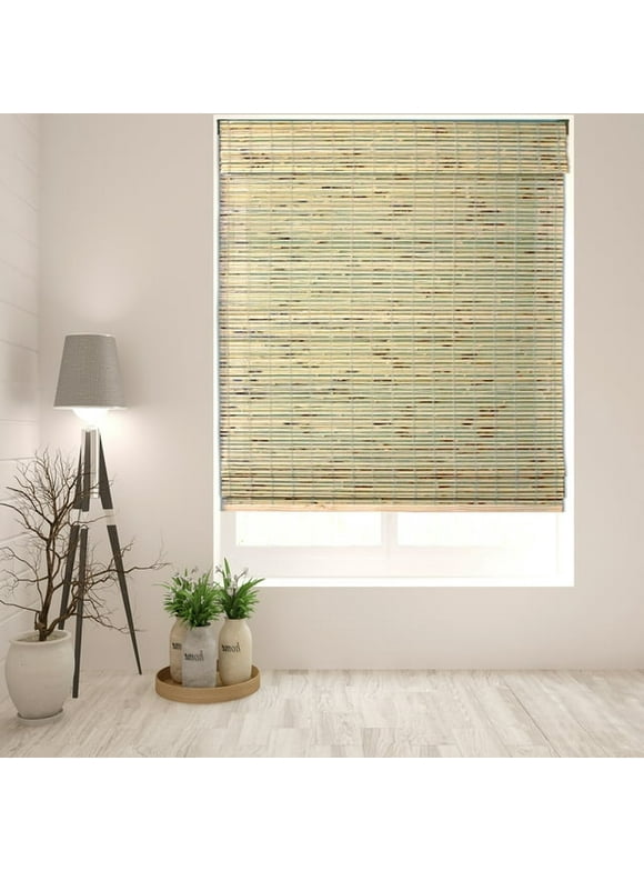 Arlo Blinds Cordless Petite Rustique Bamboo Roman Shades Blinds - Size: 34"W x 60"H, Light Filtering