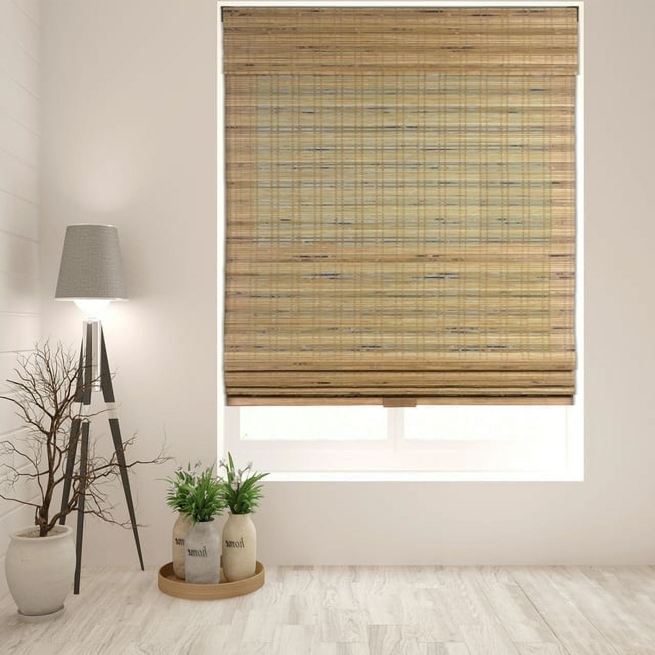 Tuscan Bamboo Cordless Light-Filtering Roman Shade 28"W x 60"H