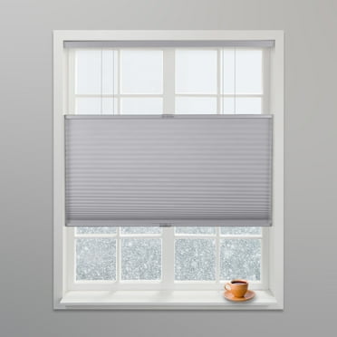 Arlo Blinds Gray Light Filtering Top Down Bottom Up Deluxe Cordless Cellular Shades - Size: 24"W x 60"H, Cordless Honeycomb Blinds