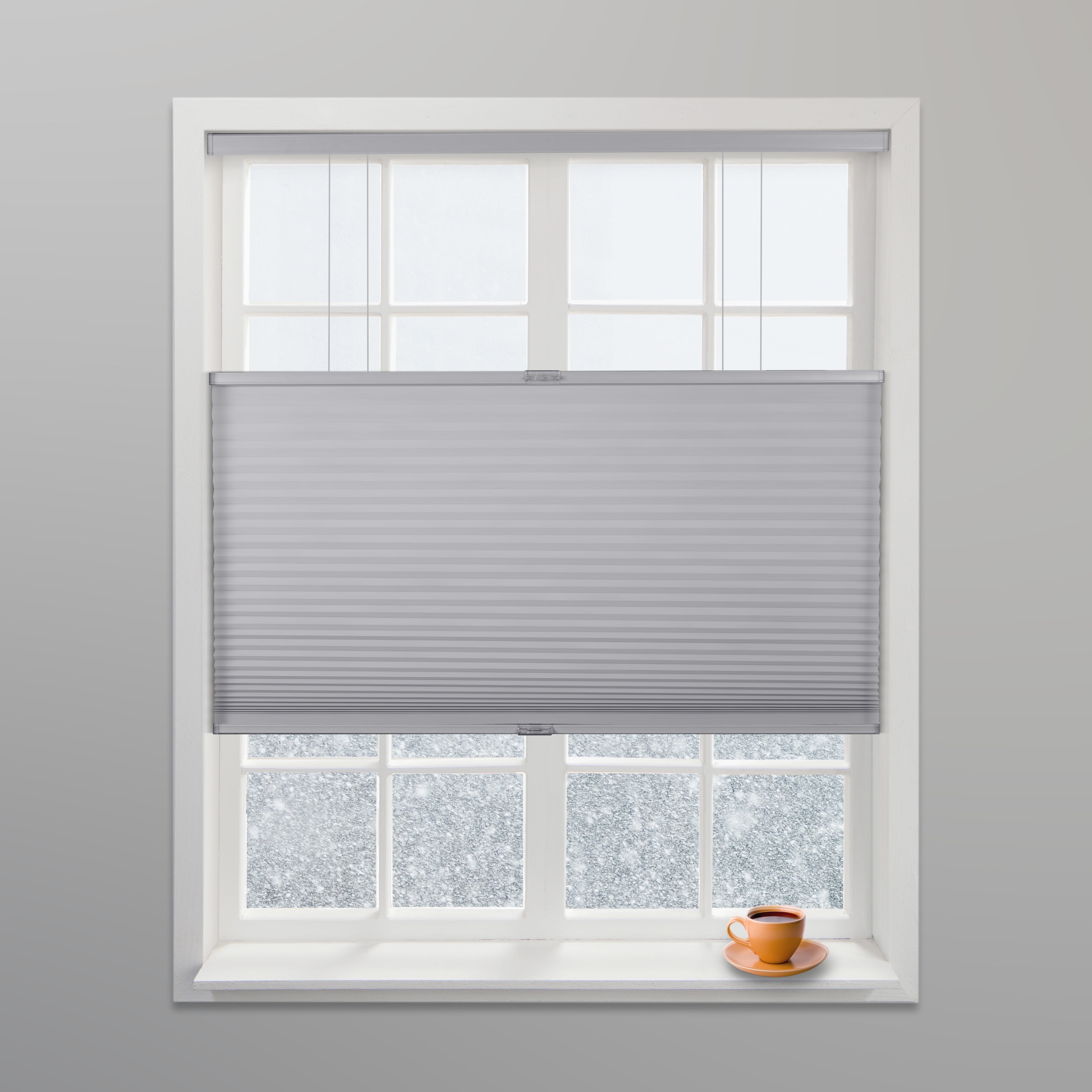 Gray Cordless Top Down Bottom Up Cellular Shade 24"W x 60"H