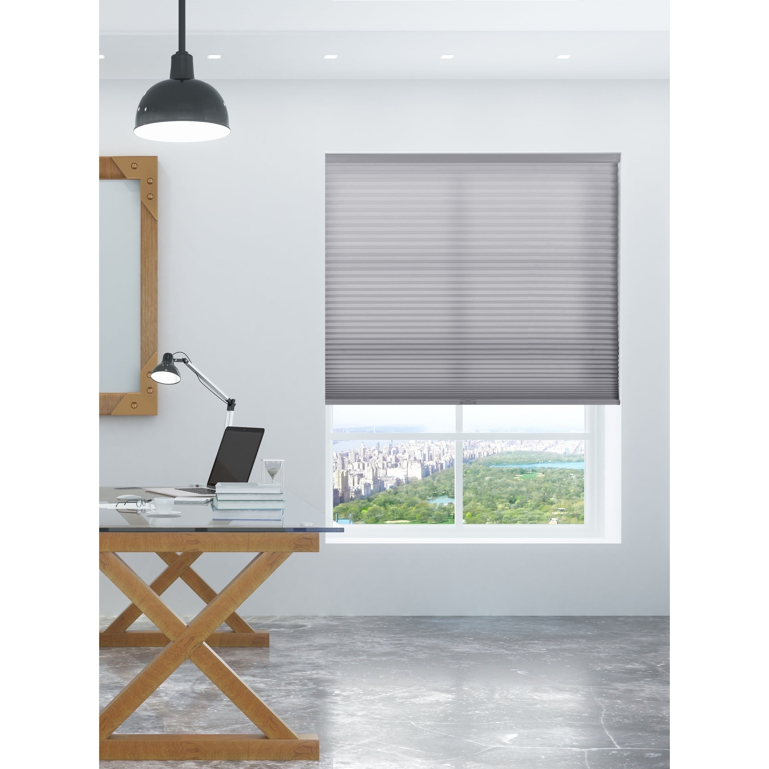 Grey Light Filtering Cordless Cellular Fabric Shade 58"x72"