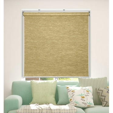 Arlo Blinds Natural Weave Fabric Roller Shades, Light Filtering, Color: Sand, Size: 34.5"W x 48"H