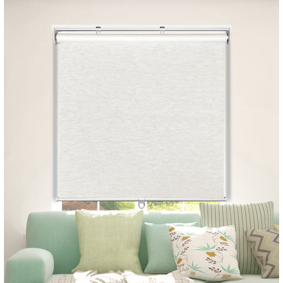 Arlo Blinds Natural Weave Fabric Roller Shades, Light Filtering, Color: White, Size: 46.5"W x 48"H