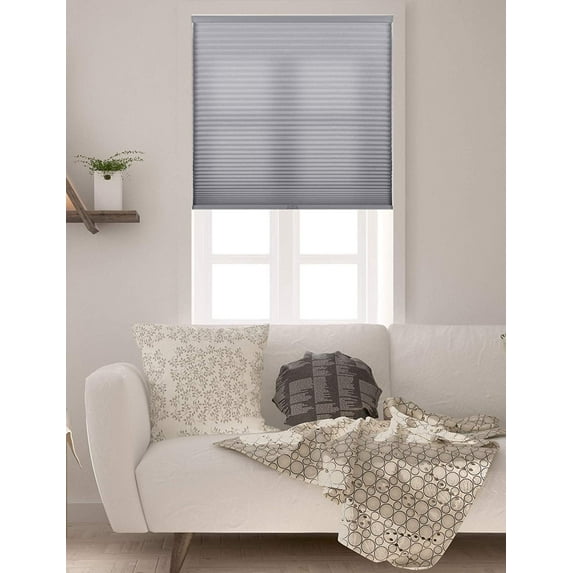 Arlo Blinds Cordless Light Filtering Cellular Shade, Grey, 19"W x 60"H