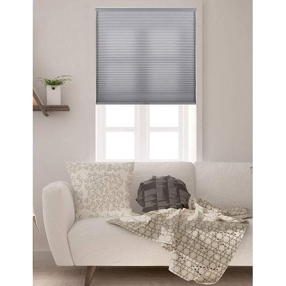 Arlo Blinds Cordless Light Filtering Cellular Shade, Grey, 57.5"W x 60"H