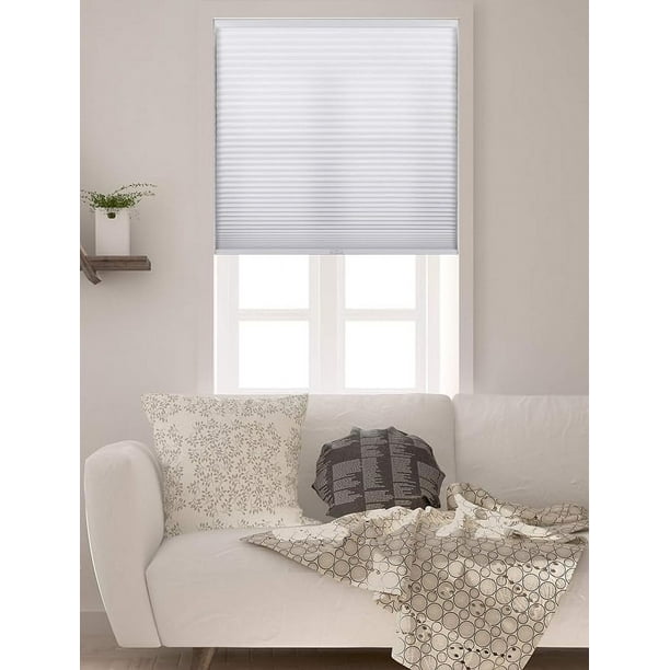 Arlo Blinds Single Cell Light Filtering Cordless Cellular Shades, Color: Pure White, Size: 17"W x 60"H