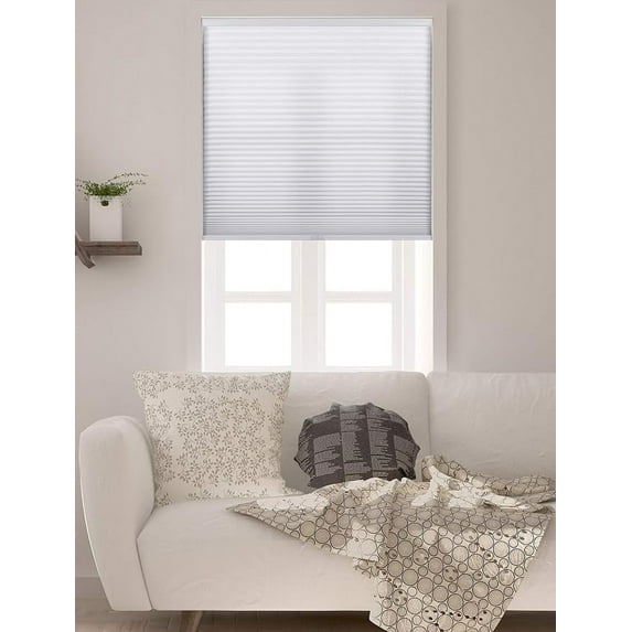 Arlo Blinds Cordless Light Filtering Cellular Shade, Pure White, 40"W x 48"H