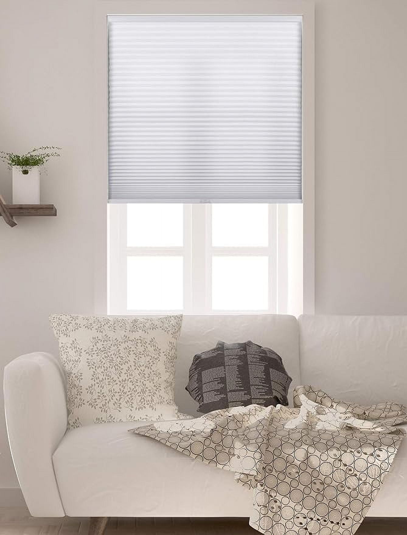 Pure White Cordless Light-Filtering Cellular Fabric Shade 42" x 84"