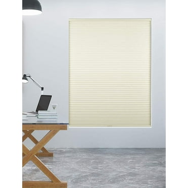 Arlo Blinds Single Cell Room Darkening Cordless Cellular Shades, Color: Ivory, Size: 22"W x 60"H