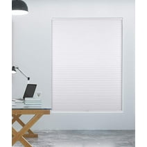 Arlo Blinds Single Cell Room Darkening White Cordless Cellular Shades,18"Wx48"H