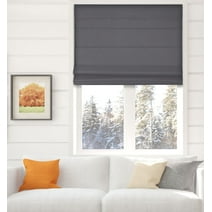 Arlo Blinds Thermal Room Darkening Cordless Fabric Roman Shades, Color: Graphite, Size: 29.5"W X 60"H