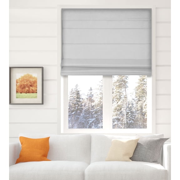 Arlo Blinds Thermal Room Darkening Cordless Fabric Roman Shades, Color: Light Gray, Size: 34.5"W X 72"H