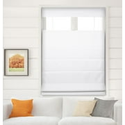 Arlo Blinds Thermal Room Darkening Fabric Roman Shades Top Down Bottom Up, Color: Pure White, Size: 22"W X 60"H, Cordless Lift Window Blinds