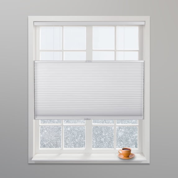 Arlo Blinds White Light Filtering Top Down Bottom Up Deluxe Cordless Cellular Shades - Size: 25.5"W x 72"H, Cordless Honeycomb Blinds
