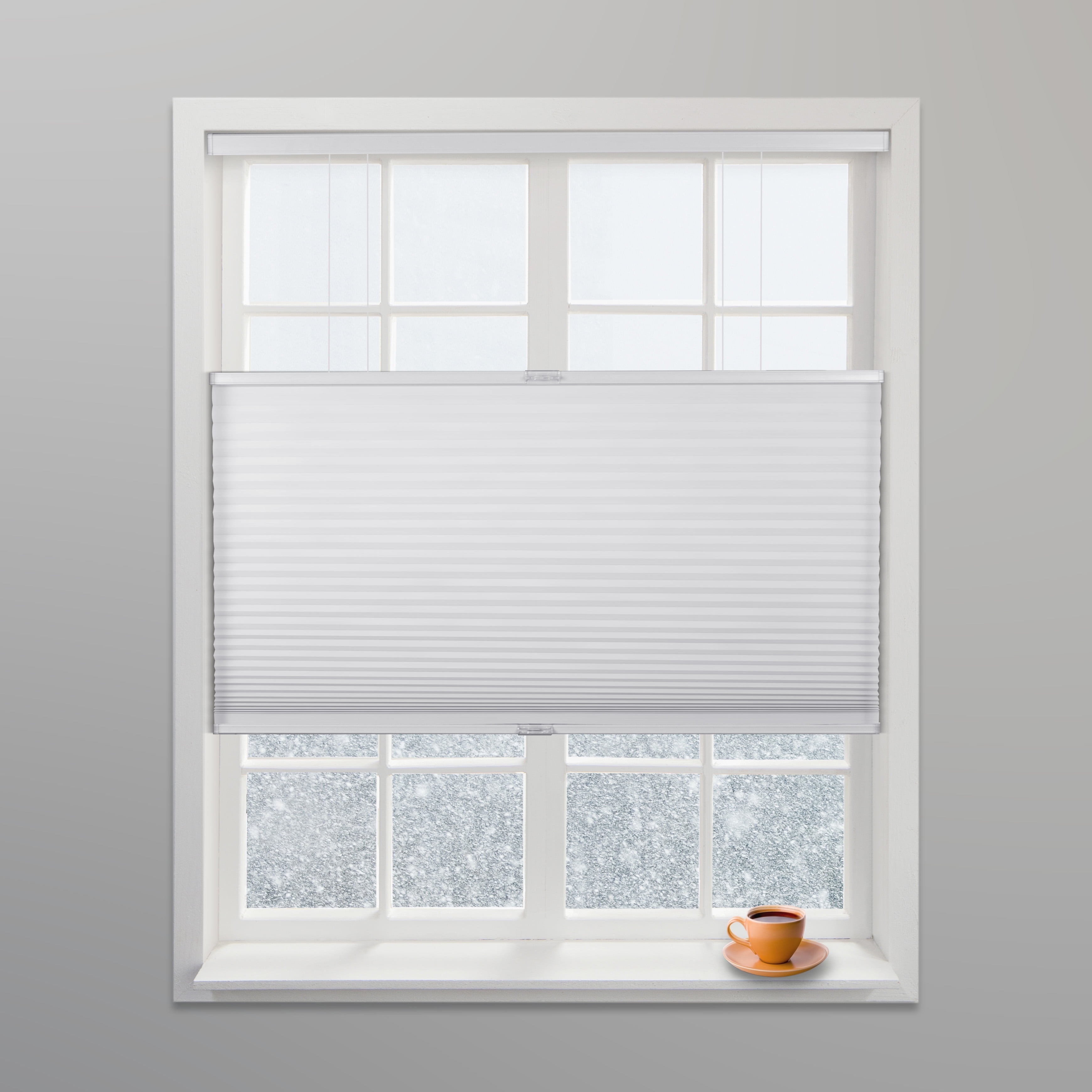 White Cordless Light Filtering Cellular Shade 26.5"W x 72"H