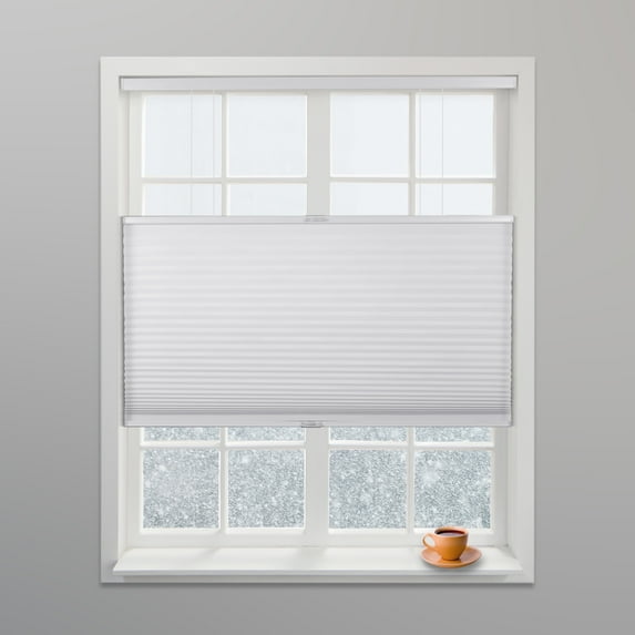 Arlo Blinds White Light Filtering Top Down Bottom Up Deluxe Cordless Cellular Shades - Size: 28"W x 60"H, Cordless Honeycomb Blinds