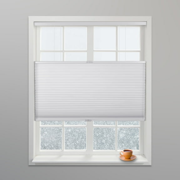 Arlo Blinds White Light Filtering Top Down Bottom Up Deluxe Cordless Cellular Shades - Size: 28"W x 60"H, Cordless Honeycomb Blinds