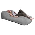 Arlo Chaise Lounger Bean Bag Chair Premium Chenille, Grey