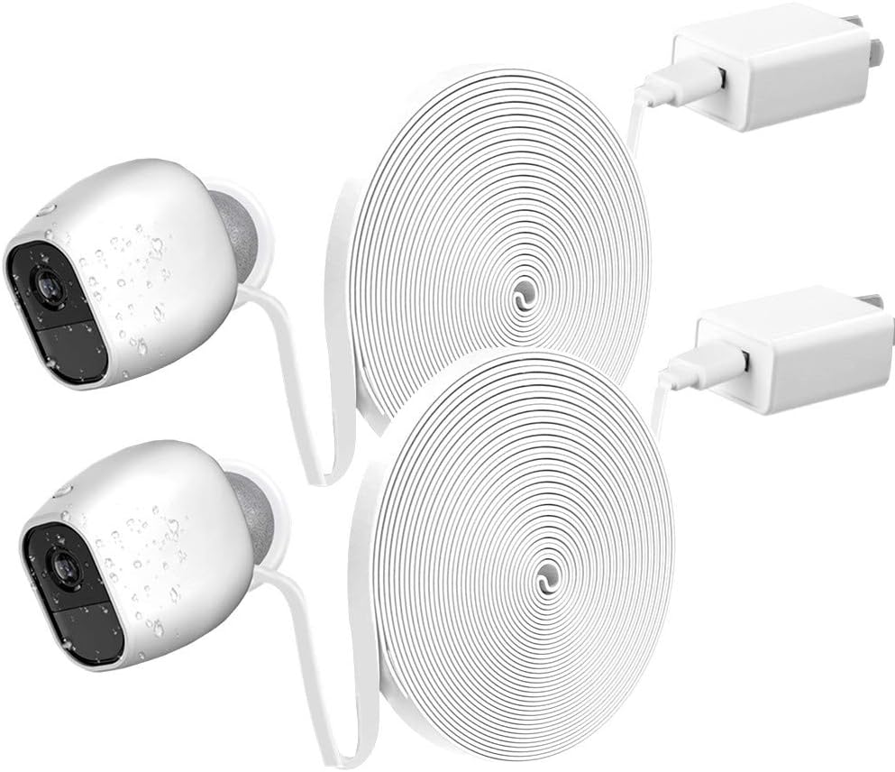 Arlo Cord, 2Pack 20 Feet Arlo Power Cable and Charger for Arlo Pro