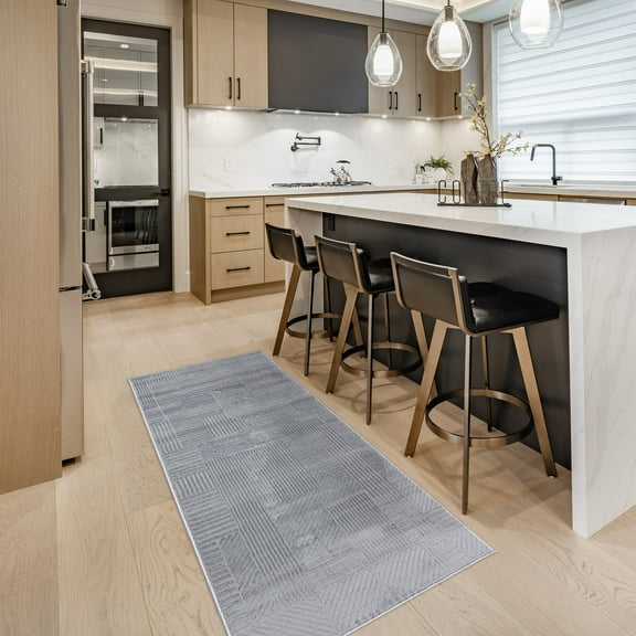 Arlo Dearra Modern Geometric Gray Area Rug, 2x6