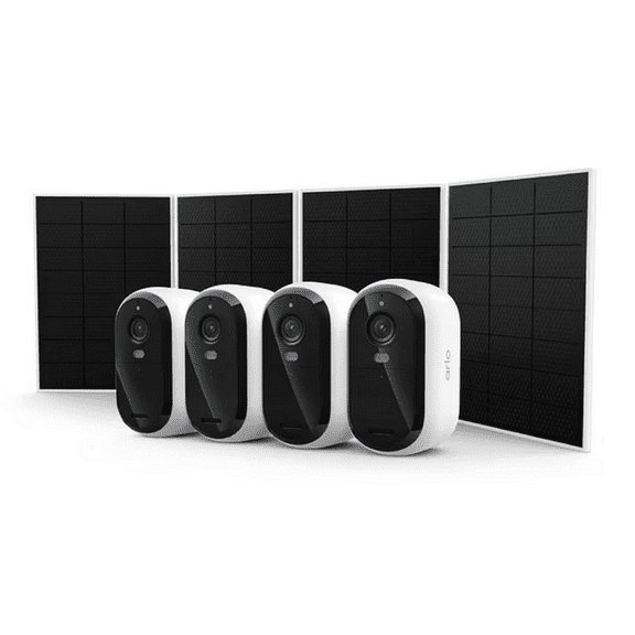 Arlo Essential (3rd Gen) HD Outdoor Security Cameras w/ Solar Panels, 4-pack