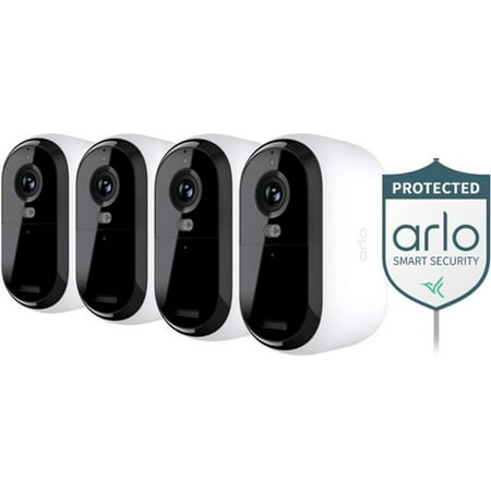 Arlo - Essential 4-Camera Outdoor Wireless 2K Security Camera (2nd Generation) with Yard Sign - White