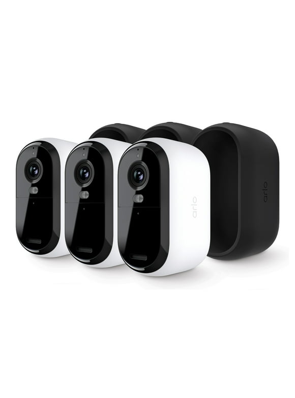 Arlo Essential Outdoor Camera 2K (2nd Generation) - Wireless Security Surveillance Camera - 3 Cam - White, VMC3350-1WMNAS