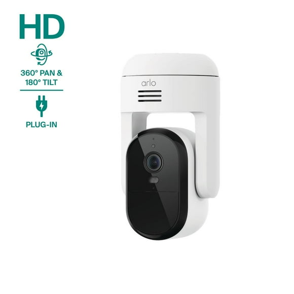 Arlo Essential Pan Tilt Security Camera 1080p HD (2025 Release) - Wired Plug-In Power Outdoor Camera, 1-Cam