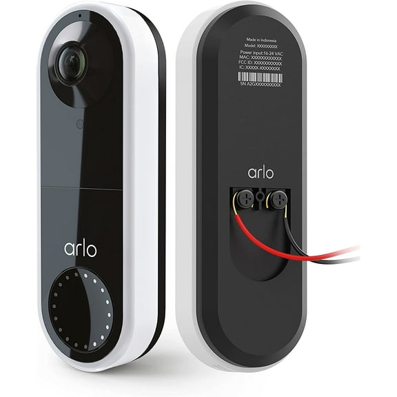 Arlo Essential Wired Video Doorbell - HD Video, 180 View, Night Vision, 2 Way Audio, DIY Installation (wiring required), Security Camera, Doorbell Camera, Home Security Cameras, White - AVD1001