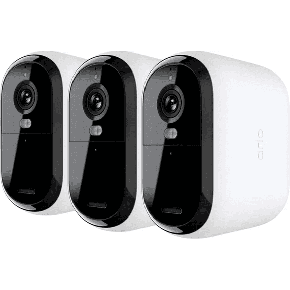 Open Box Arlo Essential XL 3-Camera Outdoor Wireless 2K Security Camera (2nd Generation) with 4x Longer Battery Life - White