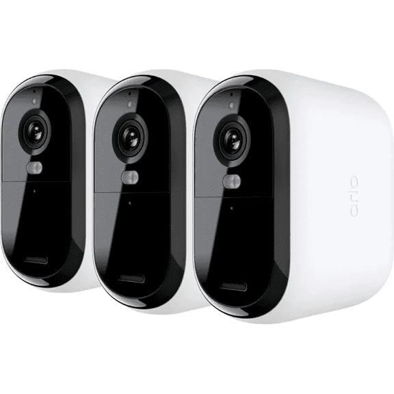 Arlo Essential XL 3-Camera Outdoor Wireless 2K Security Camera (2nd Generation) with 4x Longer Battery Life - White
