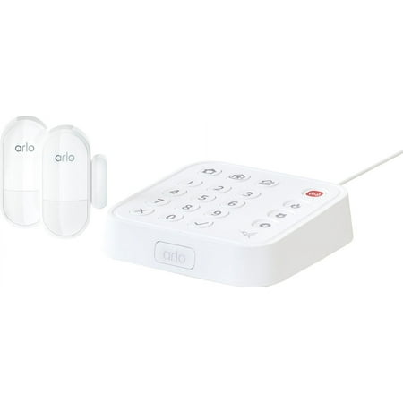 Arlo - Home Security System with Wired Keypad Sensor Hub and (2) 8-in-1 Sensors - White