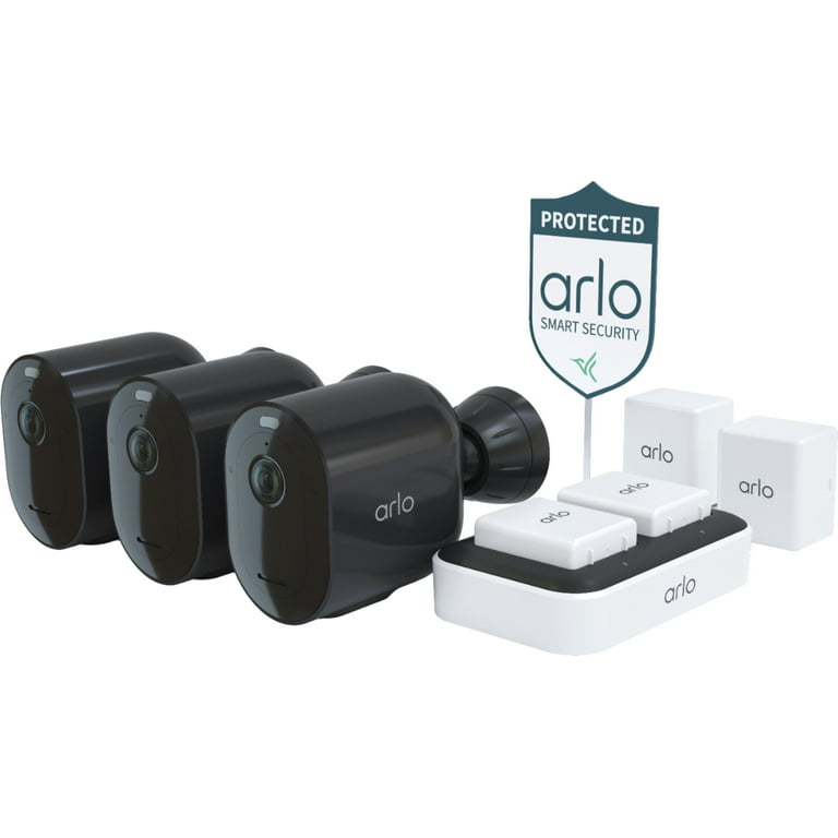 Arlo Pro 4 Spotlight Camera Security Bundle 3 Wire-Free Cameras  Indoor/Outdoor 2K with Color Night Vision (12 pieces) White VMC4350P-1BYNAS  - Best Buy