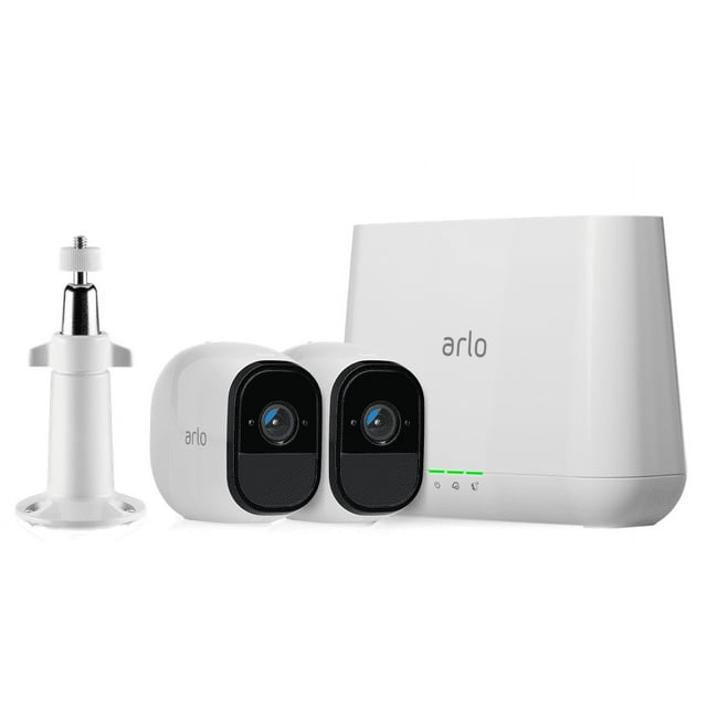 Arlo Pro 720P HD Security Camera System VMS4230 with FREE Outdoor Mount VMA1000 - 2 Wire-Free Rechargeable Battery Cameras with Two-Way Audio, Indoor/Outdoor, Night Vision, Motion Detection