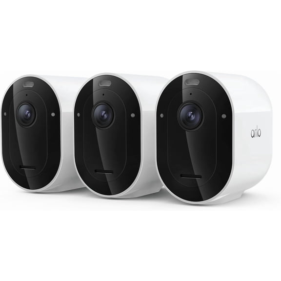 Arlo Pro Security Camera 2K HDR (6th Gen, 2025 Release) - Wireless Outdoor Camera, Rechargeable Removeable Battery, Emergency Response, 1-Month Trial of Secure Plan, 3 Cam, White,Motion Alert