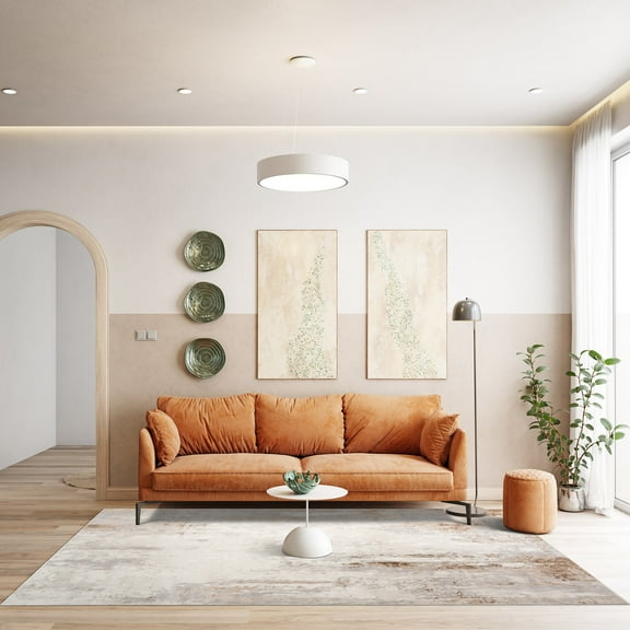 Arlo Verano Modern Abstract Beige Area Rug, 5x8