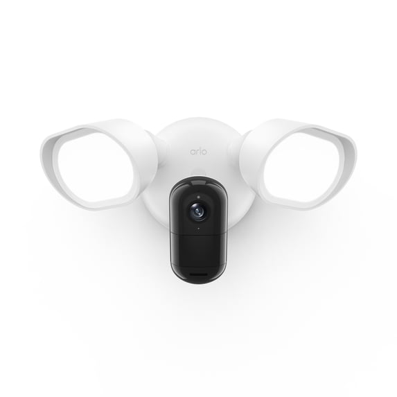 Arlo Wired Floodlight Security Camera 2K HDR Video 2000 Lumens Integrated Siren Color Night Vision