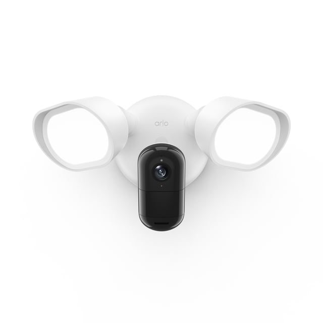 Arlo Wired Floodlight Security Camera 2K HDR Video 2000 Lumens Integrated Siren Color Night Vision