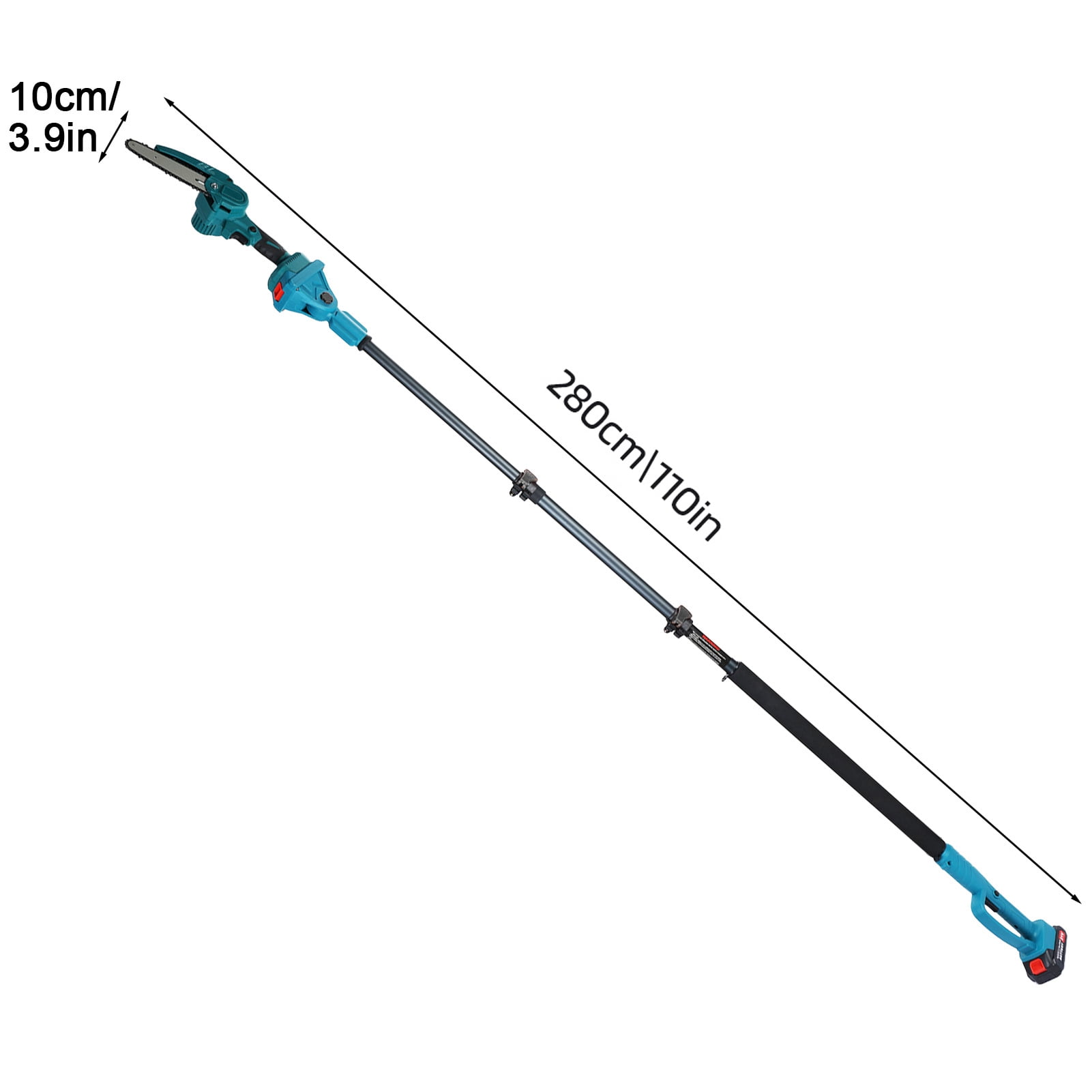 Arlohe 6-Inch Electric Pole Saw,800W Brushless Motor,4.6-9.8ft Retractable Pole,2x2000mAh Batteries,Landscape Gardening Tool