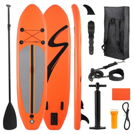 Arlopu 10' Inflatable Stand Up Paddle Board SUP Inflatable Paddle Board with Carry Bag, Leash, Paddle and Hand Pump
