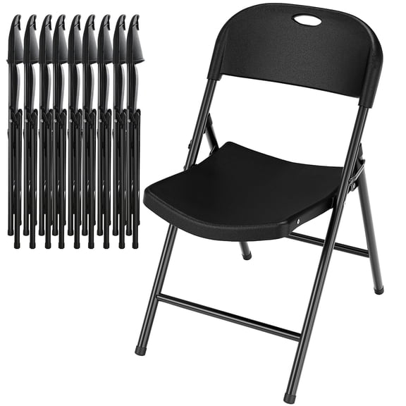 Arlopu 10 Pack Commercial Plastic Folding Chairs Stackable Wedding Party Chairs Portable Chairs for Outdoor Indoor, 350 lbs Capacity