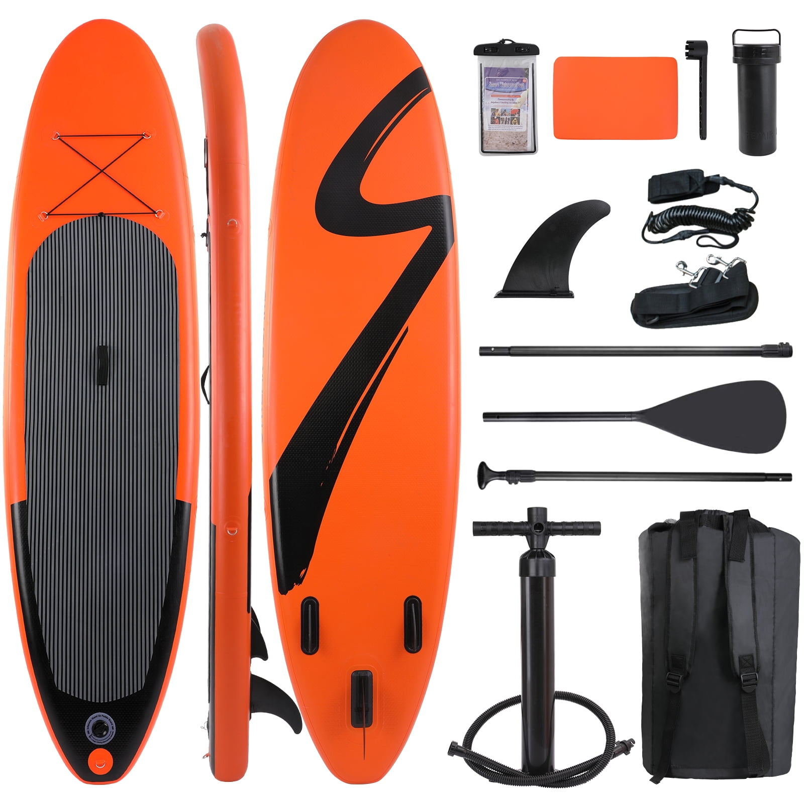Arlopu 10ft Inflatable Stand Up Paddle Board Nonslip Deck with Aluminum Paddle & Backpack