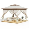 thumbnail image 1 of Arlopu 11x11 Pop up Gazebo Tent with Mosquito Netting, Portable Outdoor Canopy Tent for Patio, Garden, Backyard, 1 of 8