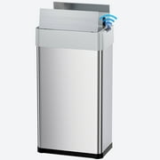 Arlopu 13.2 Gallon Automatic Trash Can for Kitchen, Stainless Steel Wings Open Lid Sensor Garbage Can with Soft-Close Lid
