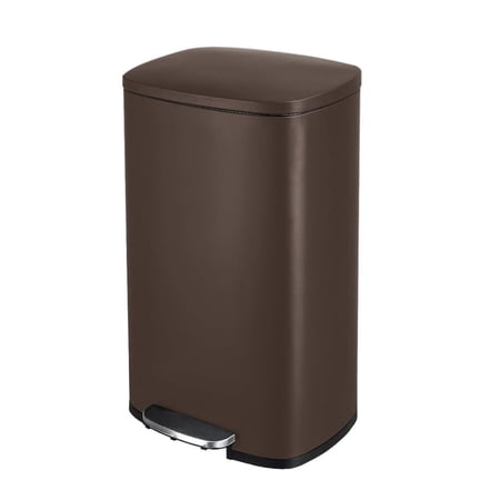 Arlopu 13.2 Gallon Kitchen Trash Can, Stainless Steel Step on Trash Can, Garbage Bin with Lid