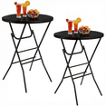 thumbnail image 1 of Arlopu 2pcs Folding Round Cocktail Tables, Bar Height Table with Locking Mechanism and Removable Legs for Party, Patio, Kitchen, 1 of 12