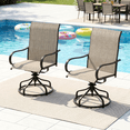 thumbnail image 1 of Arlopu 2pcs Patio Swivel Chairs, Outdoor 360° Rocker Dining Chairs w/ High Back & Armrest for Garden Deck Backyard, All-Weather Textilene, Brown, 1 of 12