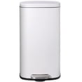 thumbnail image 1 of Arlopu 30 Liter / 8 Gallon Stainless Steel Trash Can with Lid, Rectangular Step On Kitchen Garbage Can, White Rubbish Bin, 1 of 7